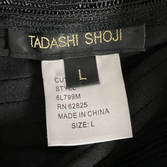 Tadashi Shoji Black A Line Textured Ruffle Dress - Picture 9 of 10